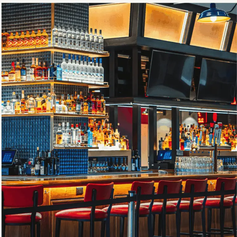 Busy bar with TV screens